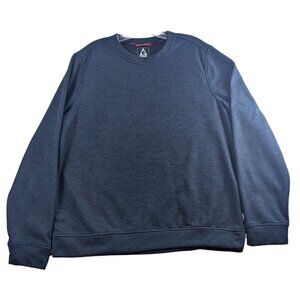 Gerry Mens Large Blue Crewneck Mid Weight Sweatshirt Long Sleeve Thermal Texture